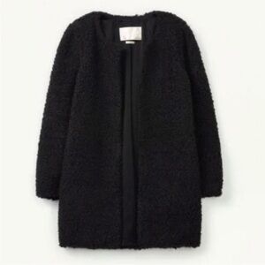 Aritzia Wilfred Black Teddy Jacket with pockets and zipper